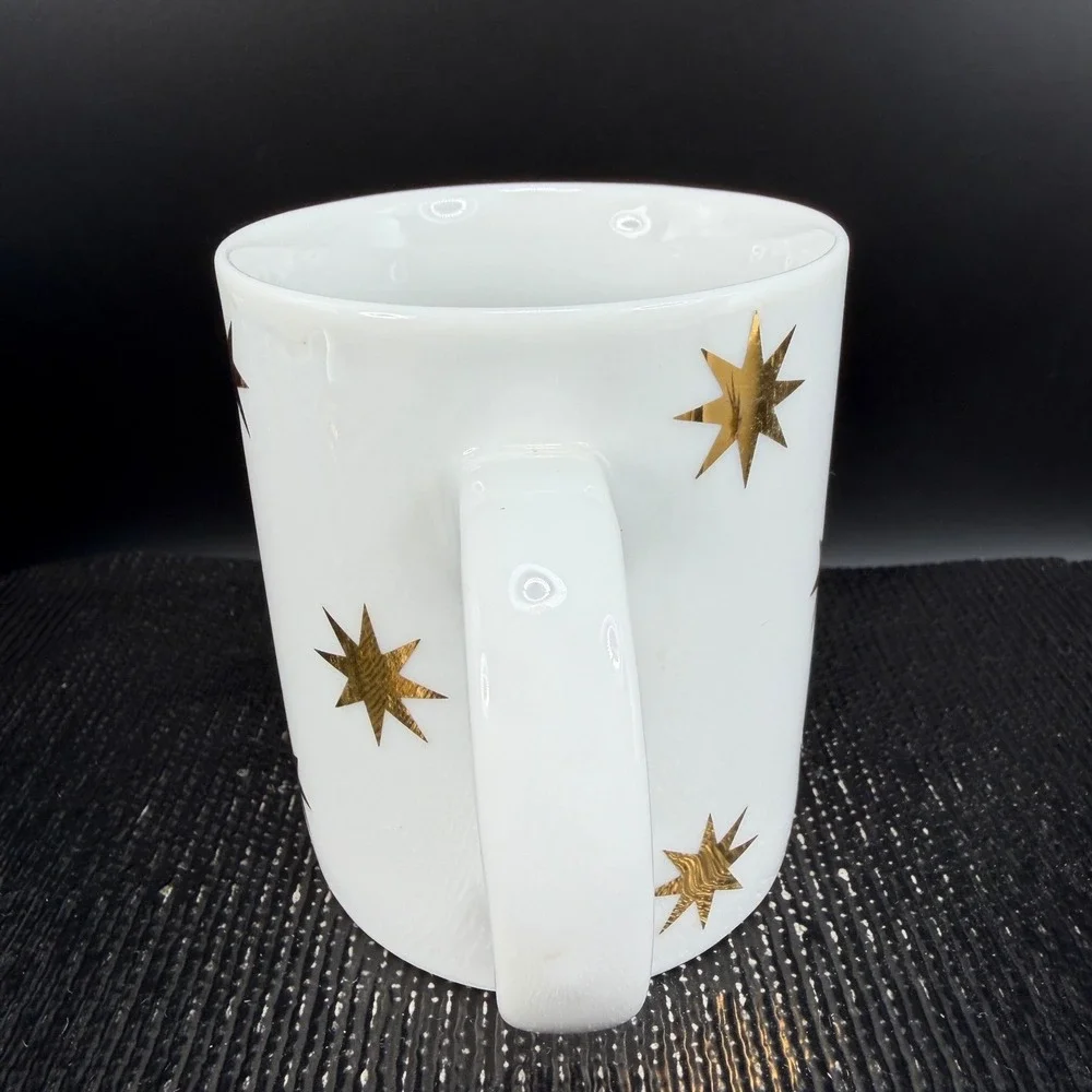 Pier‎ 1 Gold Starburst White Ceramic Coffee Mugs Cups Set of 2 Monno Bangladesh